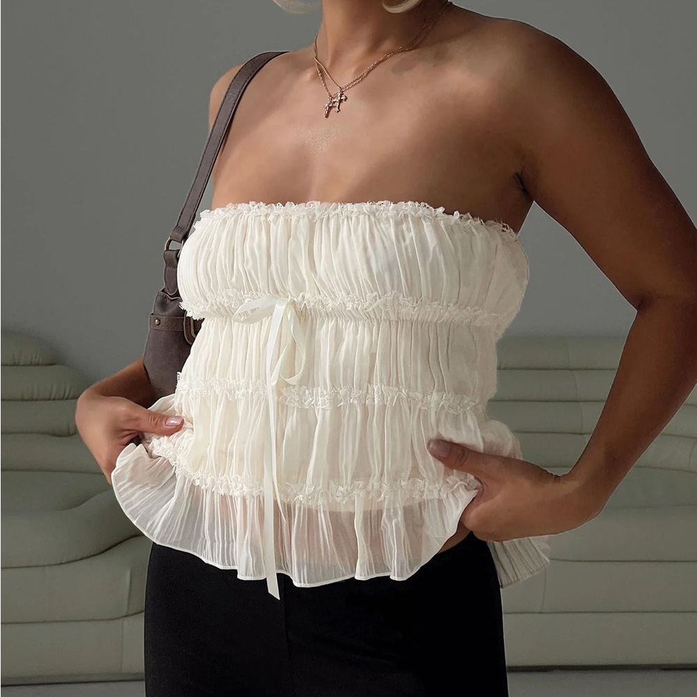 Princess Polly Avelina Strapless Top in cream